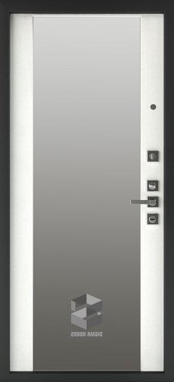 Внутренняя сторона двери Входная дверь Sigma (Сигма) White Зеркало Maxi Софт белый